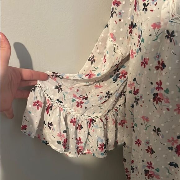 Matilda Jane Cream and Pink Bell Sleeve Blouse B - Picture 3 of 10